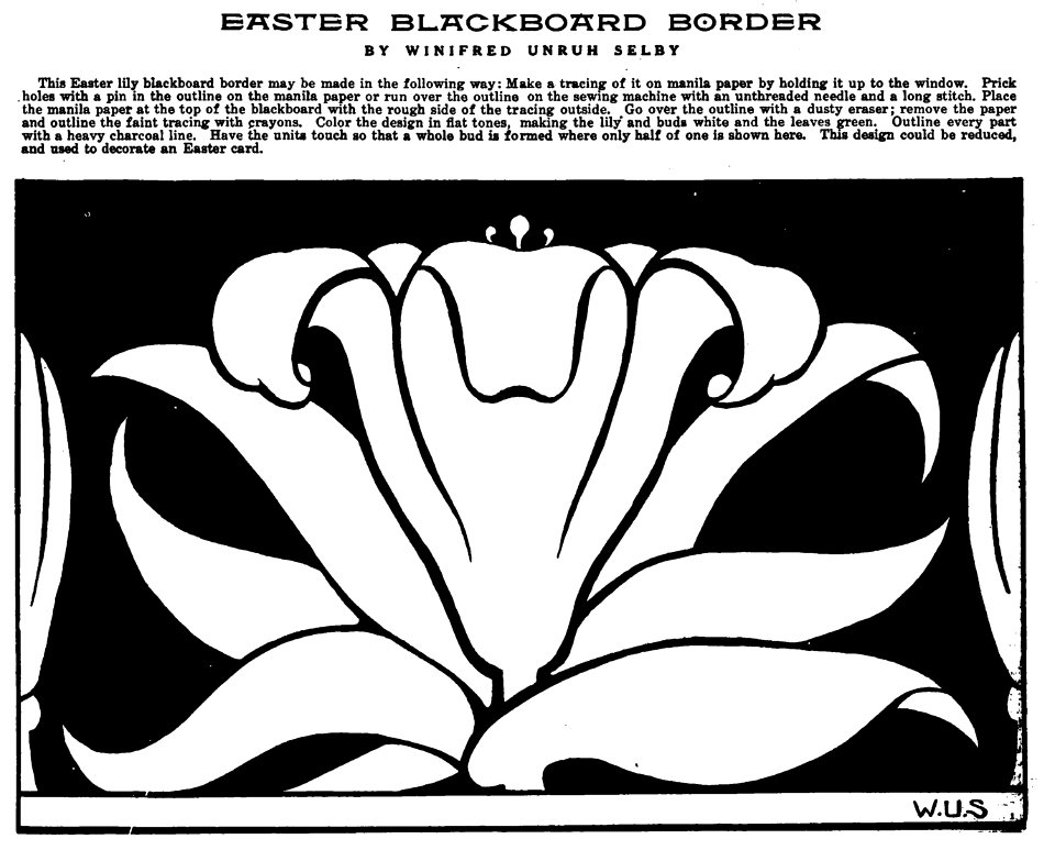 Easter Lily Border Stencil