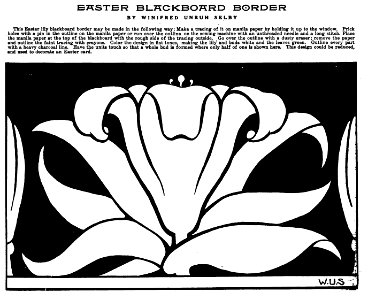 Easter Lily Border Stencil. Free illustration for personal and commercial use.