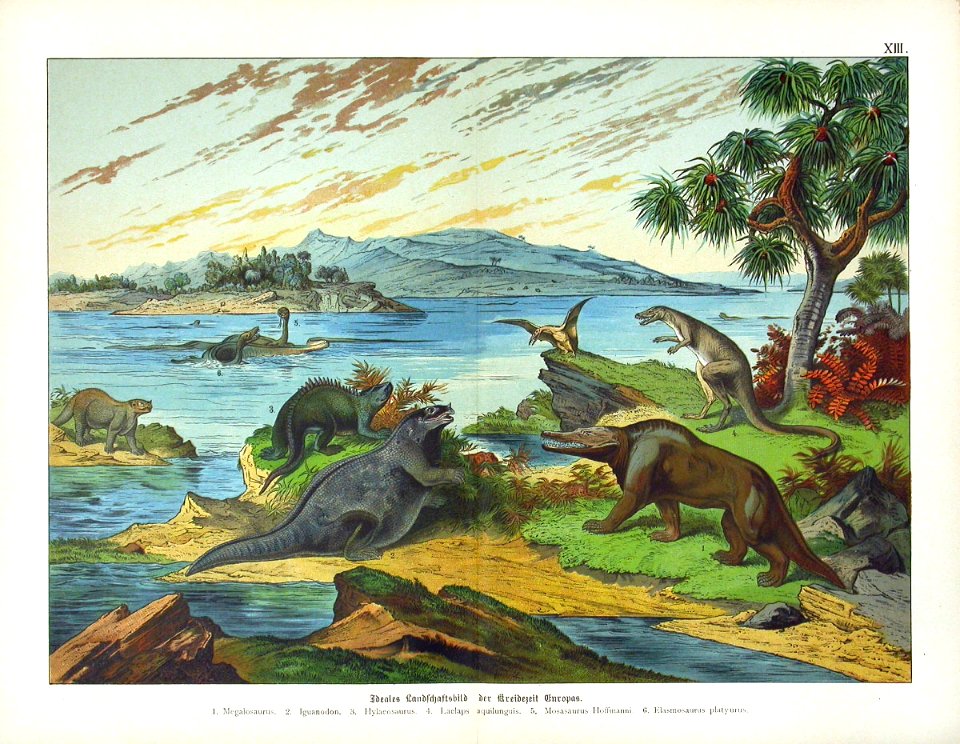 1886 Megalosaurus, Iguanodon, Hylaeosaurus