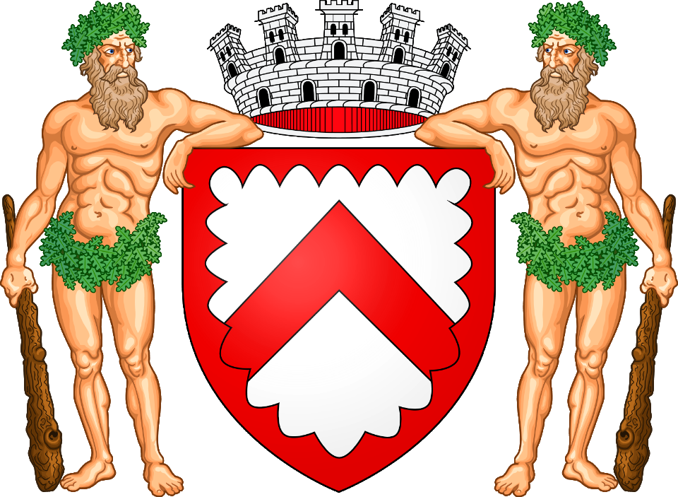 Wapen stad be Kortrijk (met schildhouders)_1600-1172