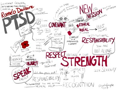 Romeo Daillaire keynote on #internationalDayofPersonswithDisabilities about #PTSD   #viznotes