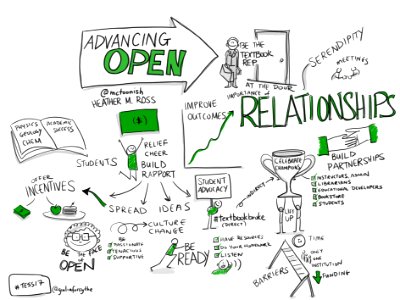 Advancing Open: the importance of relationships, champions, and some serendipity by @mctoonish #viznotes #tess17