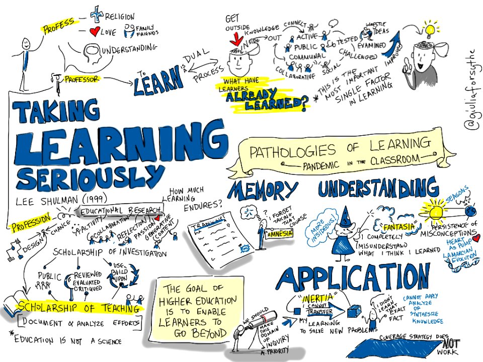 Taking Learning Seriously by Lee Shulman [viz notes]. Free illustration for personal and commercial use.