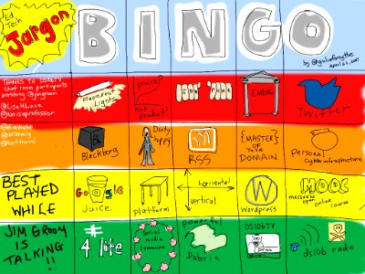 Ed Tech Jargon Bingo. Free illustration for personal and commercial use.