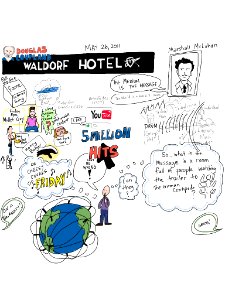Douglas Coupland @ The Waldorf. Free illustration for personal and commercial use.