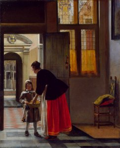 A boy bringing bread - Pieter de Hooch