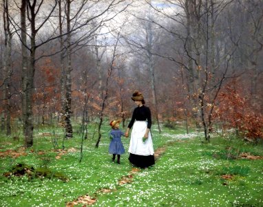 Springtime. The first anemones - Hans Andersen Brendekilde