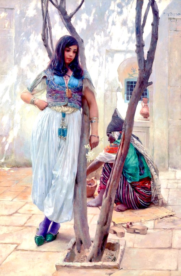 In a courtyard, Tunis - Ferdinand Max Bredt