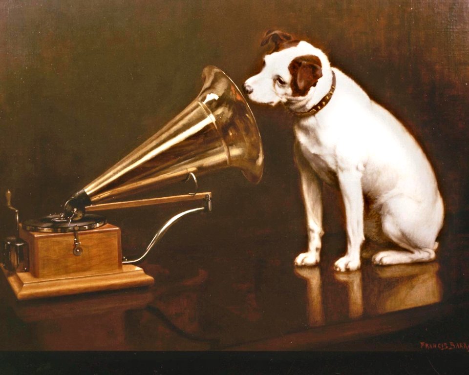His master's voice - Francis Barraud. Free illustration for personal and commercial use.