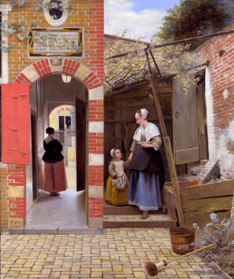 The courtyard of a house in Delf - Pieter de Hooch