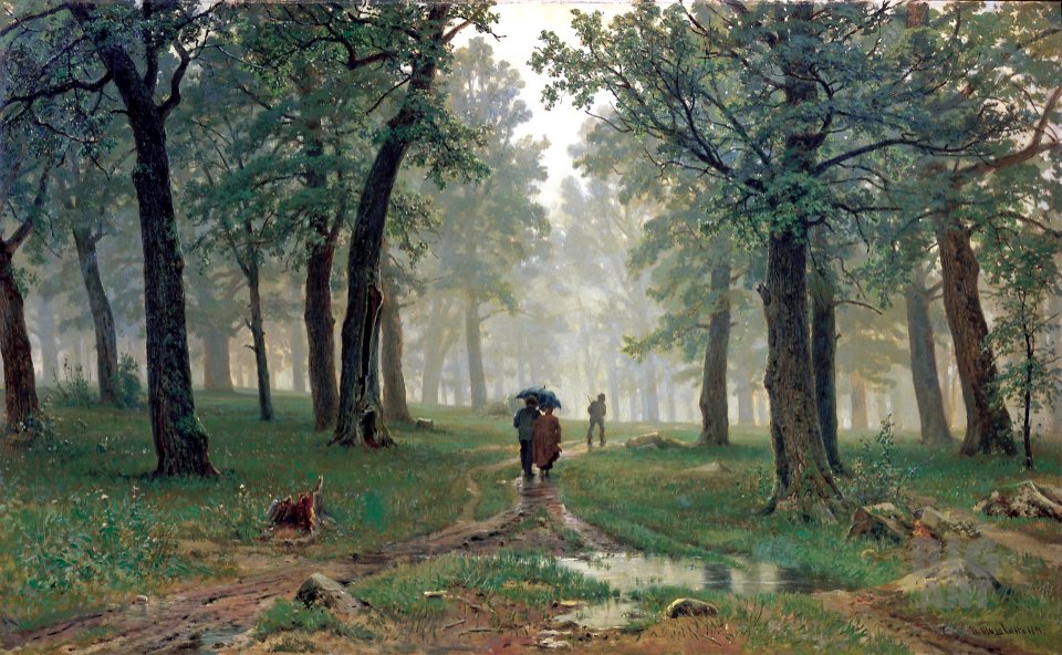 Rain in an oak forest - Ivan Shishkin