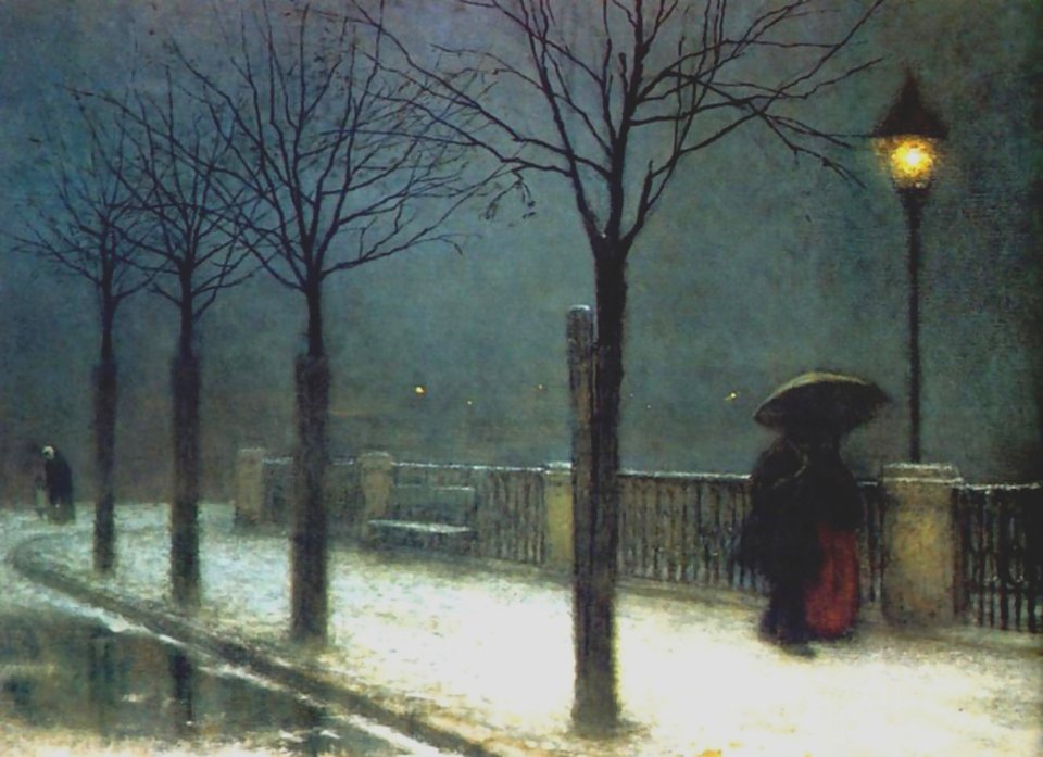 Winter night  - Jakub Schikaneder