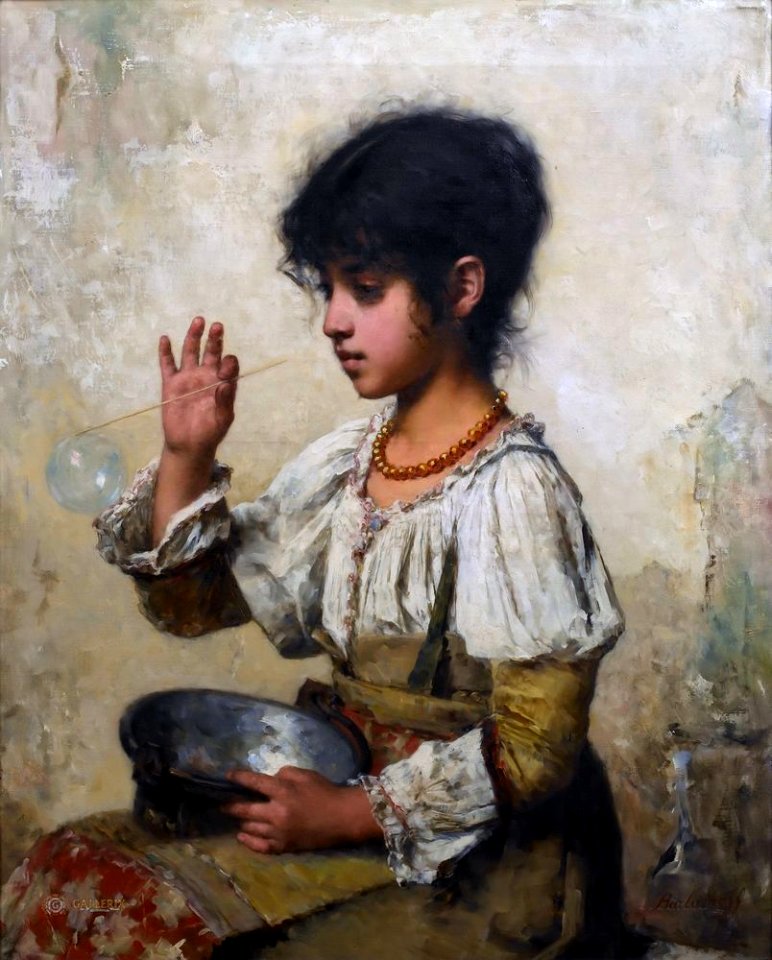 Young girl blowing bubbles - Alexey Harlamoff
