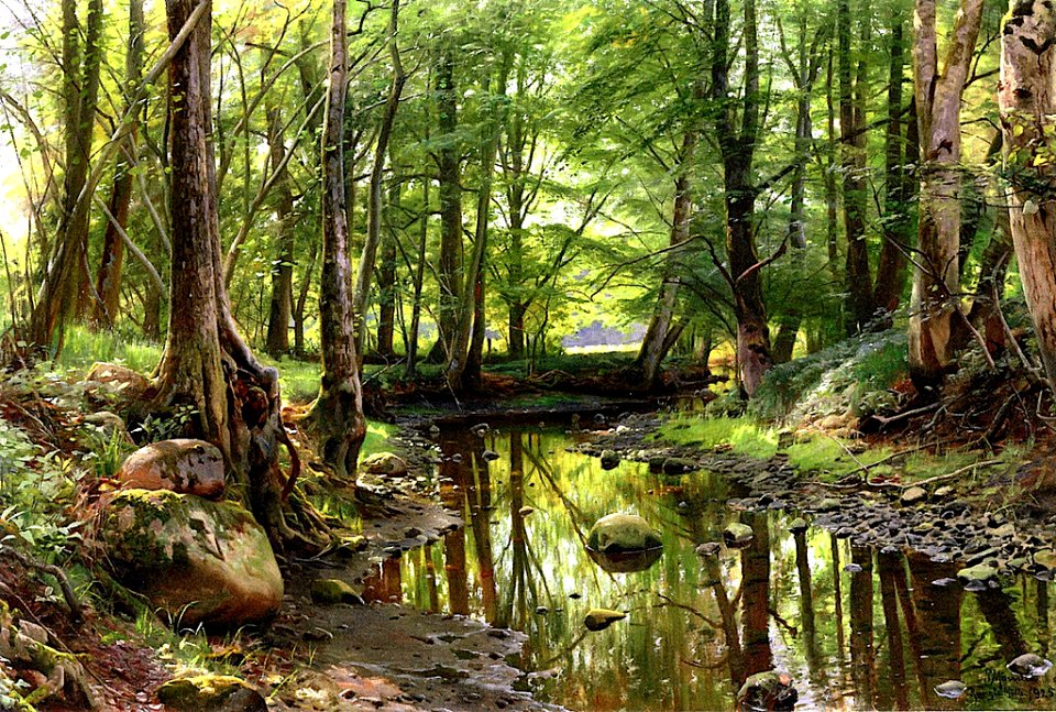 A Stream in the Forest  - Peder Mork Monsted