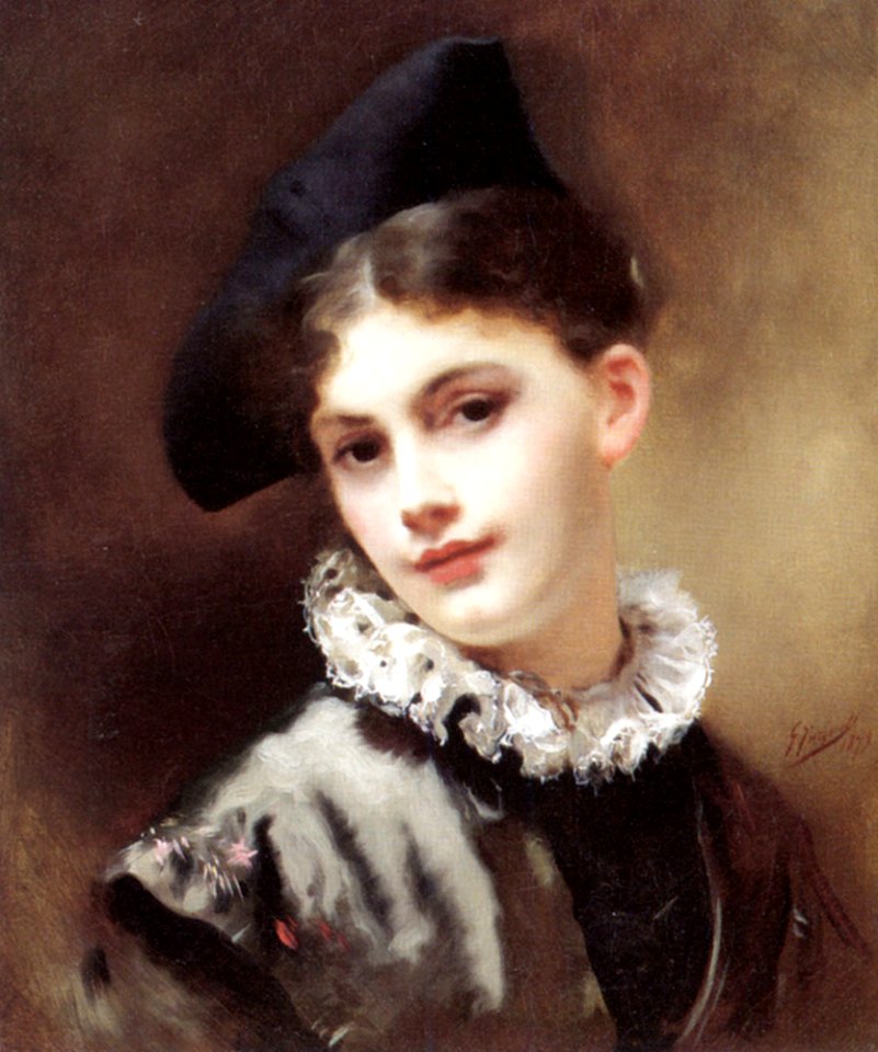 A coquettish smile -   Gustave Jean Jacquet
