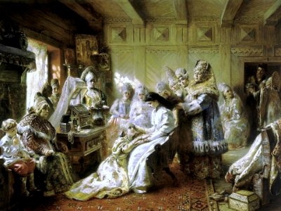 The Russian Bride's Attire - Konstantin Makovsky. Free illustration for personal and commercial use.