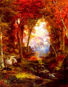 The Autumnal Woods, Under the Trees - Thomas Moran