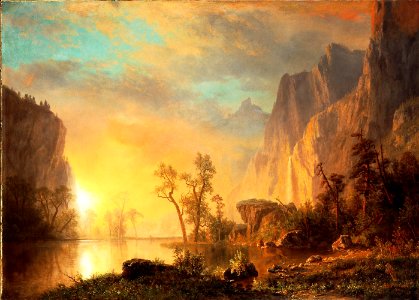 Sunset in the Rockies  –  Albert Bierstadt