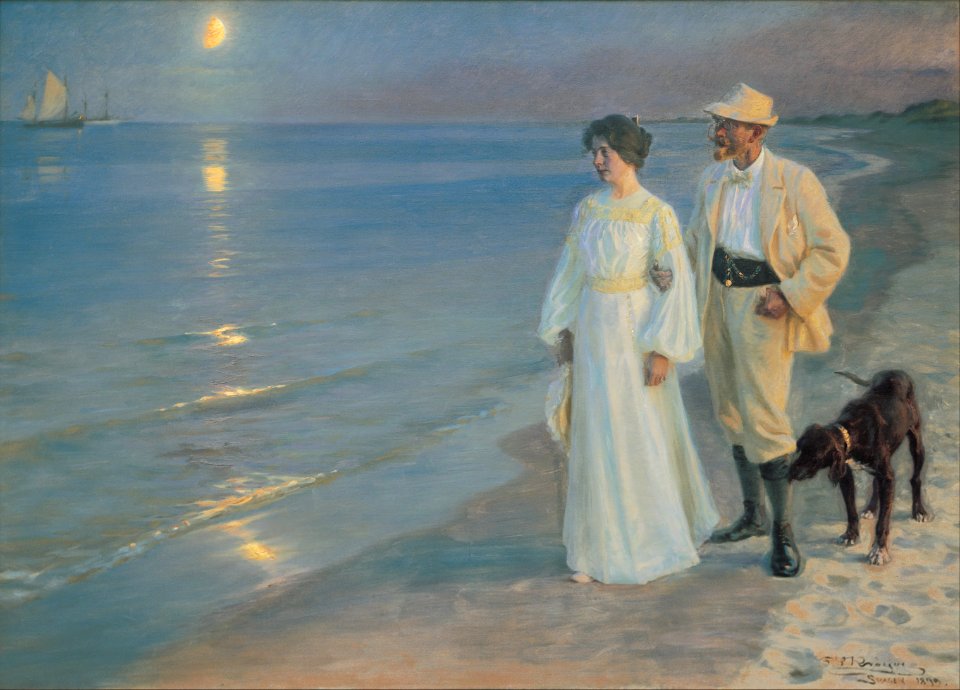 Summer evening on the beach at Skagen -  Peder Severin Krøyer
