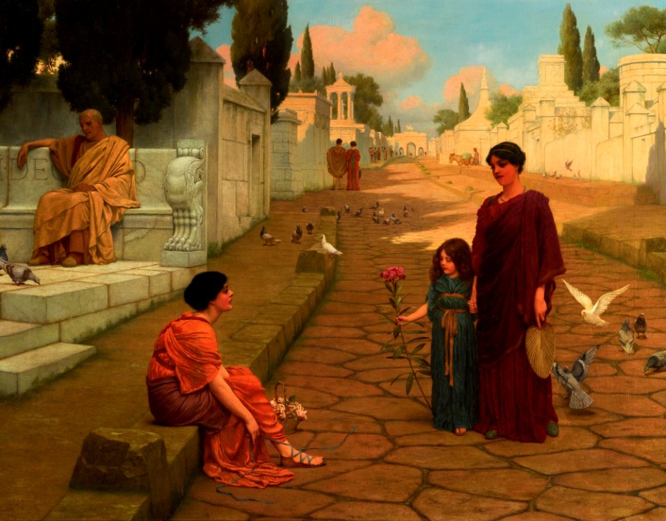 Outside the Gates of Pompeii -- John William Godward