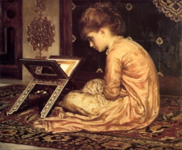 Lord Frederic Leighton - Study at a Reading Desk. Free illustration for personal and commercial use.
