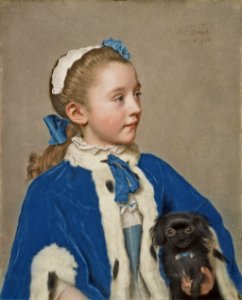 Jean Etienne Liotard_ Portrait of Maria Frederike van Reede Athlone at Seven Years of Age. Free illustration for personal and commercial use.