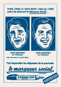 LE MARQUEUR SOCIAL. Free illustration for personal and commercial use.