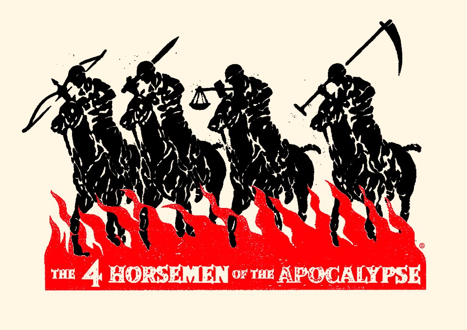 THE FOUR HORSEMEN. Free illustration for personal and commercial use.