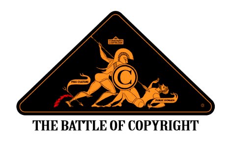 LA BATAILLE DU COPYRIGHT. Free illustration for personal and commercial use.