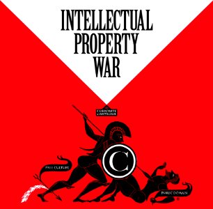 INTELLECTUAL PROPERTY WAR. Free illustration for personal and commercial use.