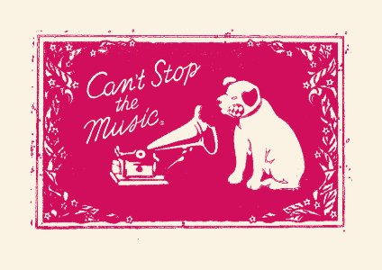 CAN'T STOP THE MUSIC. Free illustration for personal and commercial use.