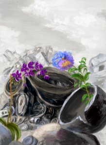 Junkyard Flowers. Free illustration for personal and commercial use.