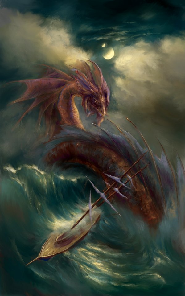Sea Serpents of the Sea. Free illustration for personal and commercial use.