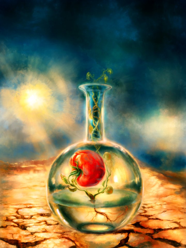 Test-tube Tomato Still-Life. Free illustration for personal and commercial use.