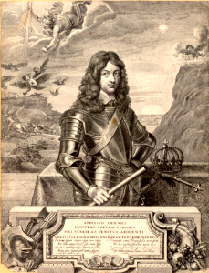 Portrait of Charles II after Abraham van Diepenbeeck. Etching by Wenceslaus Hollar (1607-1677)