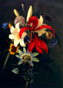 Still life with lilies and other flowers (1828)