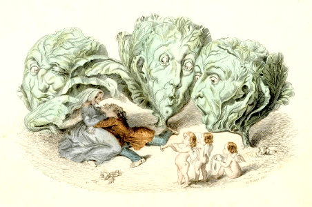 Cabbages (1861). Free illustration for personal and commercial use.