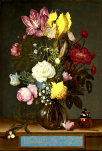 Bouquet of Flowers in a Glass Vase (1621). Free illustration for personal and commercial use.