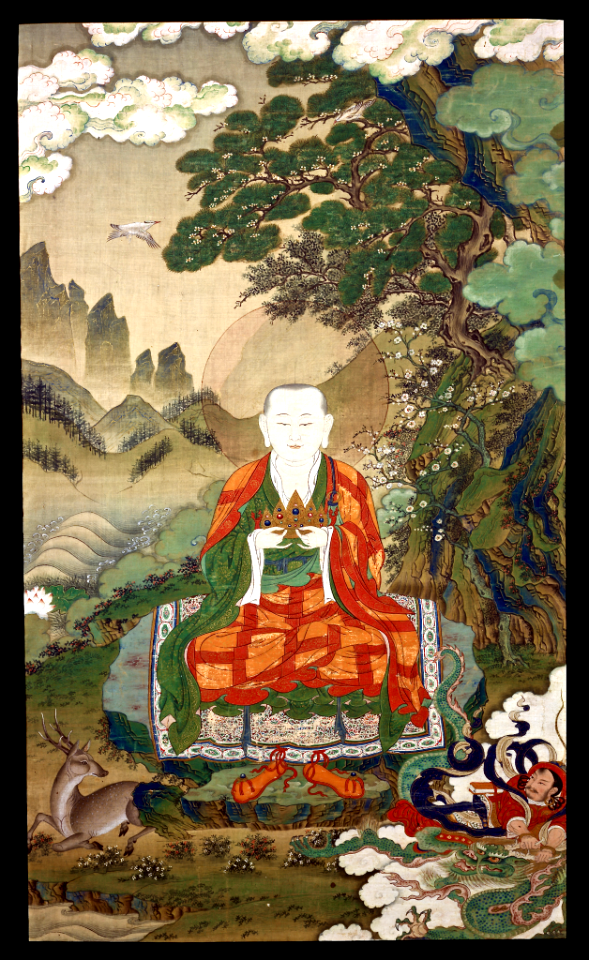 Rāhula son of buddha. Artist unknown. Pigments on cloth. 16th century