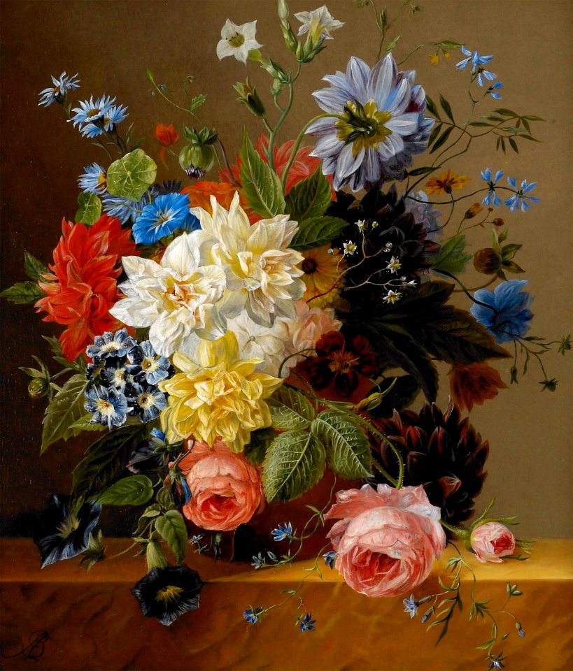 Stilleven Van Bloemen by Dutch artist Arnoldus Bloemers (1786-1844)