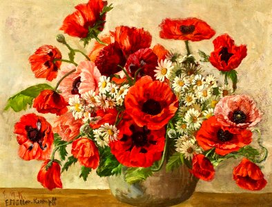 Bouquet of red poppies (1940). Free illustration for personal and commercial use.