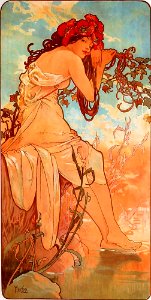 Summer by Alphonse Mucha (1896). Free illustration for personal and commercial use.