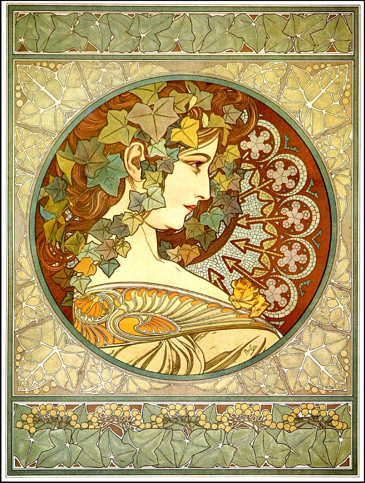 Ivy by Alfons Mucha (circa 1890-1910)