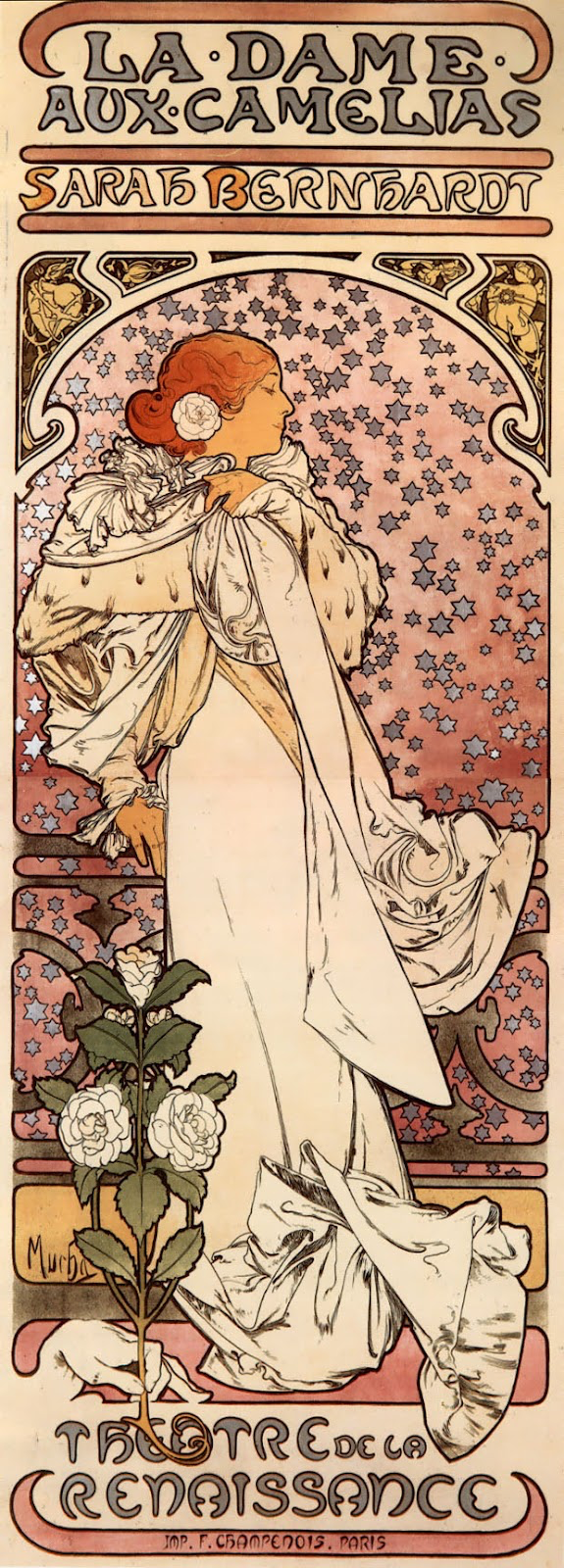 La Dame aux Camélias by Alfons Mucha (circa 1890-1910)