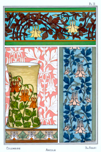 Columbine, Ancolie and Aglei. La plante et ses applications ornementales by Grasset, M. E. Illustration by Maurice Pillard Verneuil (1896)