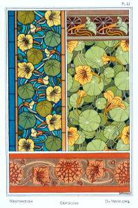 Nasturtium capucine-kapuzinerkreffe. La plante et ses applications ornementales by Grasset, M. E. Illustration by Maurice Pillard Verneuil (1896)