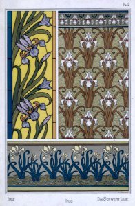 Iris, schwert lilie. La plante et ses applications ornementales by Grasset, M. E. Illustration by Maurice Pillard Verneuil (1896)