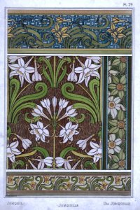 Jonquil, jonquille. La plante et ses applications ornementales by Grasset, M. E. Illustration by Maurice Pillard Verneuil (1896). Free illustration for personal and commercial use.
