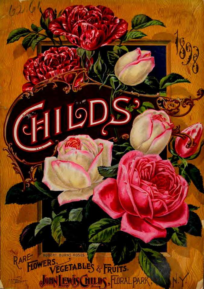 Roses on front catalog cover. John Lewis Childs 1898