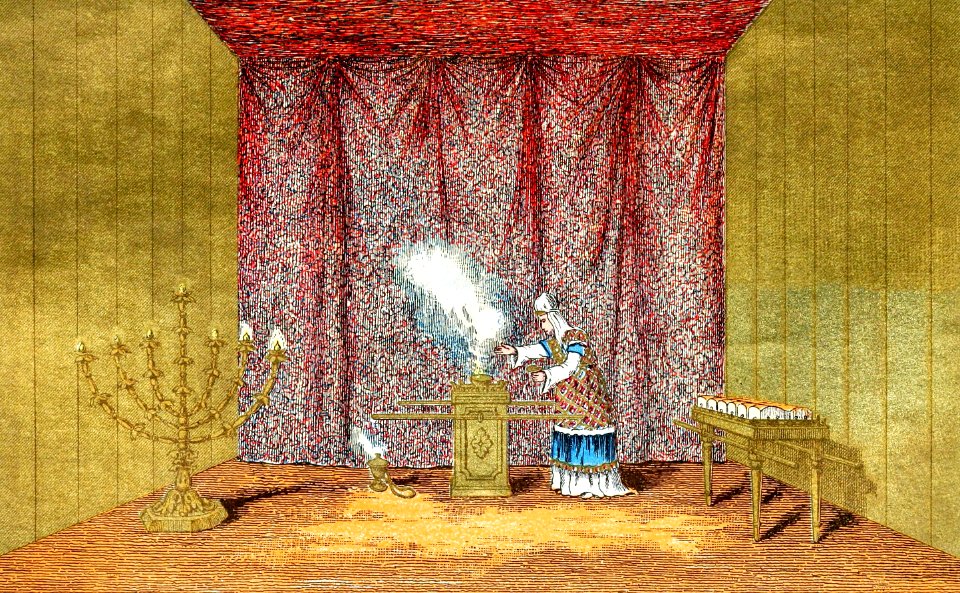 04 The Holy Place overlaid with Pure Gold, with the Embroidered Curtains (color)